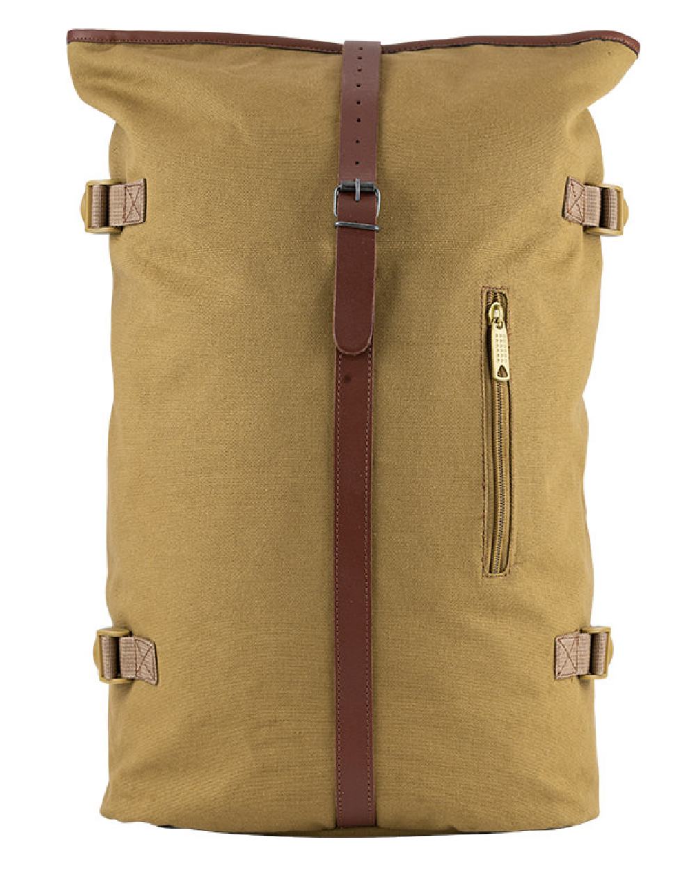 Fawn coloured Jack Pyke Canvas Fold Top Rucksack on white background 