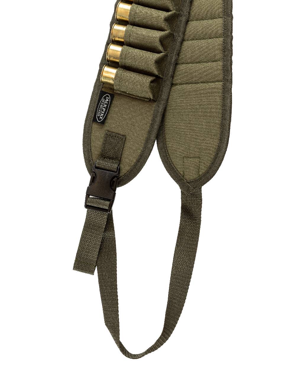 Green coloured Jack Pyke Cartridge Belt on white background 