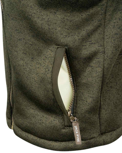 Dark Olive Coloured Jack Pyke Childrens Scandinavian Fleece Jacket on white background 