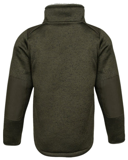 Dark Olive Coloured Jack Pyke Childrens Scandinavian Fleece Jacket on white background 