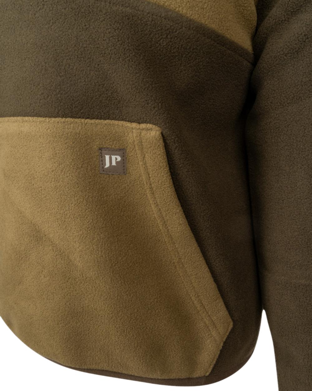 Green Coloured Jack Pyke Childrens Two Tone Fleece Top on white background 