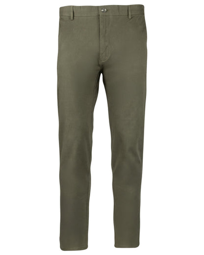 Khaki Olive coloured Jack Pyke Chino Trousers on white background 
