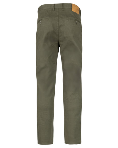 Khaki Olive coloured Jack Pyke Chino Trousers on white background 