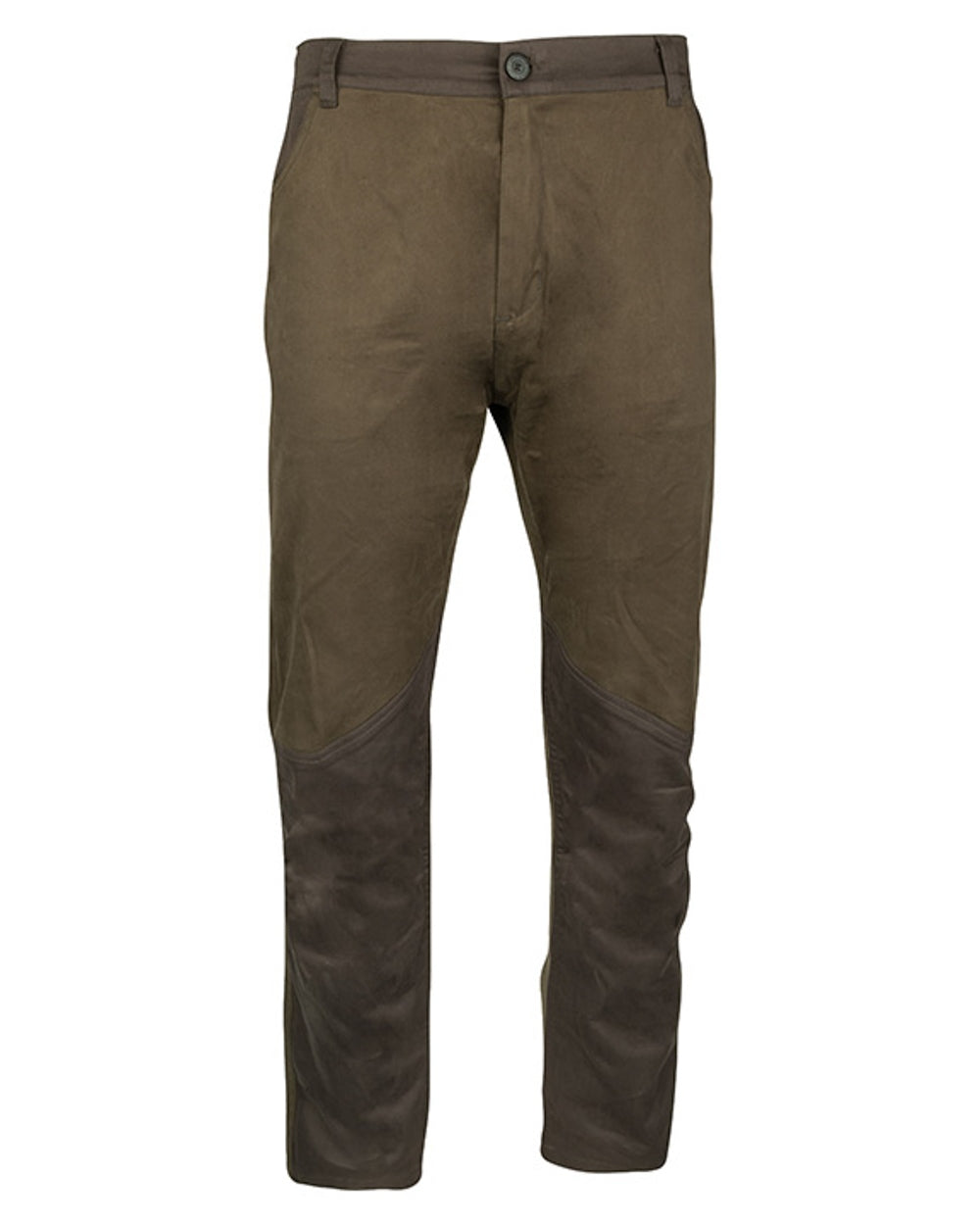 Olive Brown Jack Pyke Cotton Stretch Trousers on white background 