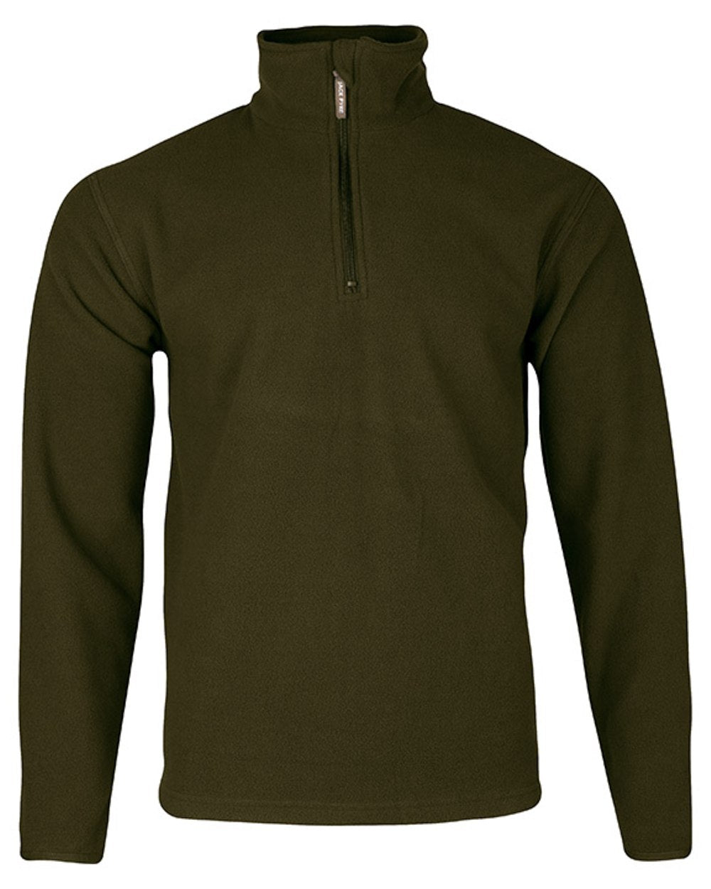 Dark Olive coloured Jack Pyke Country Fleece Top on white background 