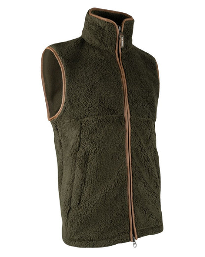 Dark Olive coloured Jack Pyke Countryman Chunky Fleece Gilet on white background 