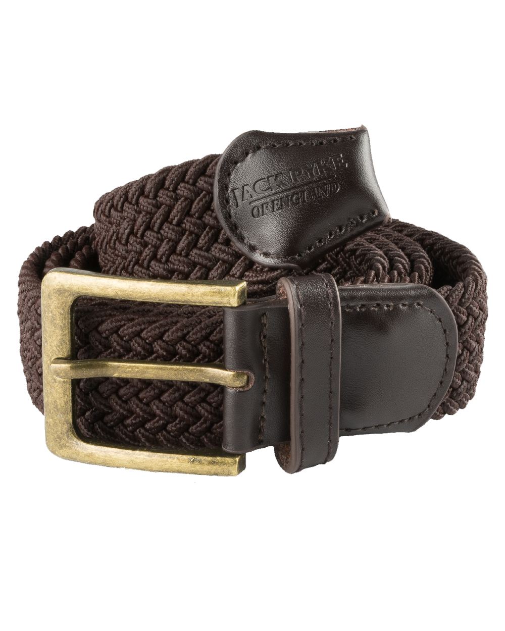 Brown coloured Jack Pyke Countryman Elasticated Belt on white background 