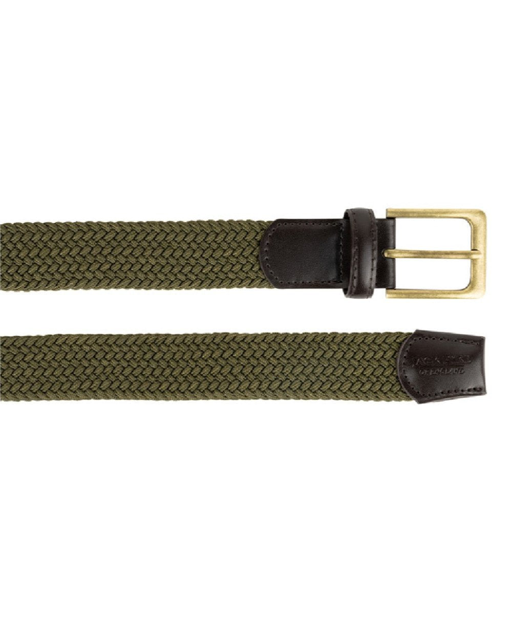 Green coloured Jack Pyke Countryman Elasticated Belt on white background 