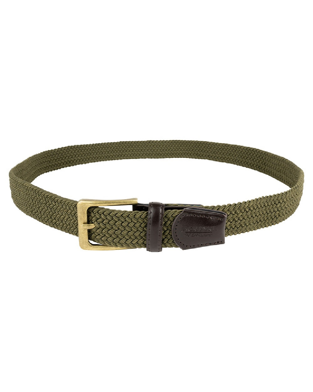 Green coloured Jack Pyke Countryman Elasticated Belt on white background 