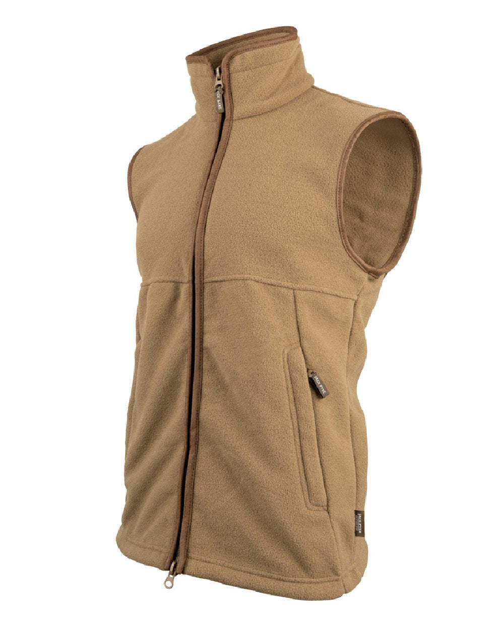 Barley coloured Jack Pyke Countryman Fleece Gilet on white background 