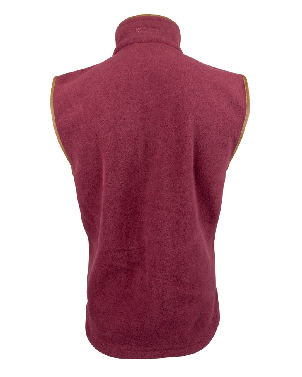 Burgundy coloured Jack Pyke Countryman Fleece Gilet on white background 