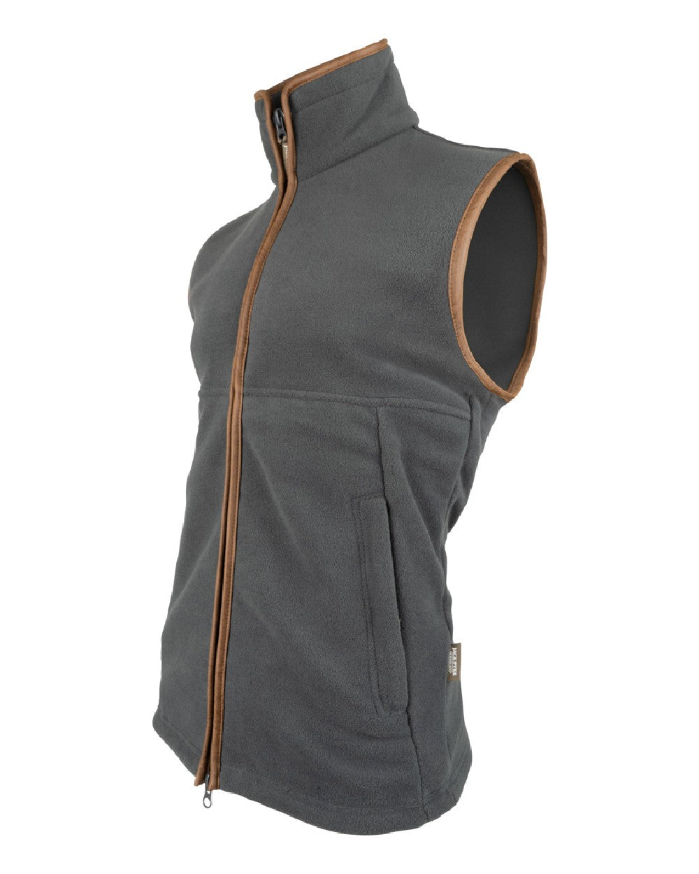 Charcoal coloured Jack Pyke Countryman Fleece Gilet on white background 