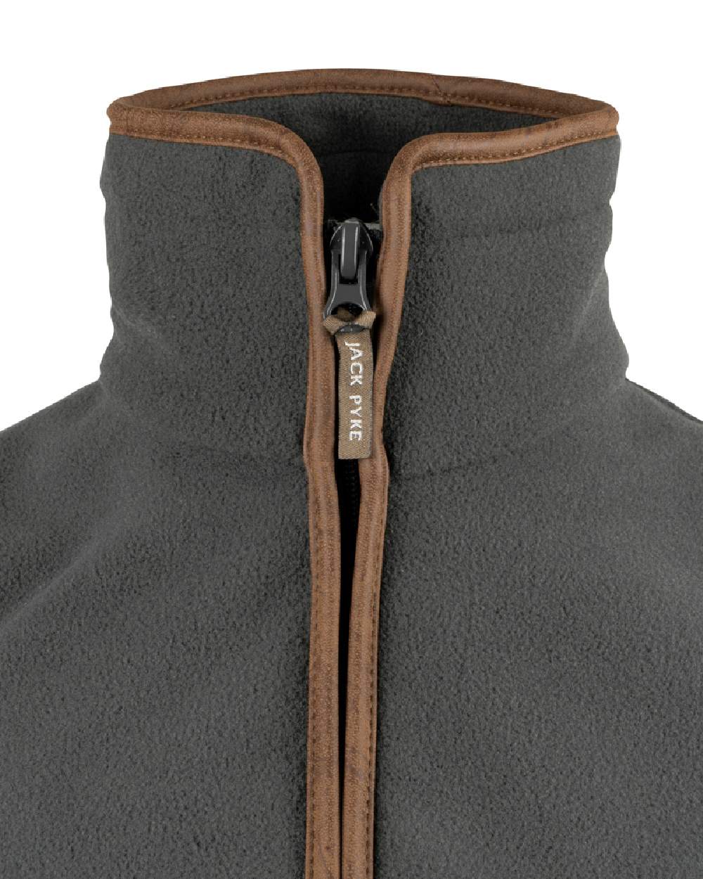 Charcoal coloured Jack Pyke Countryman Fleece Gilet on white background 