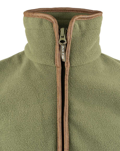 Light Olive coloured Jack Pyke Countryman Fleece Gilet on white background 