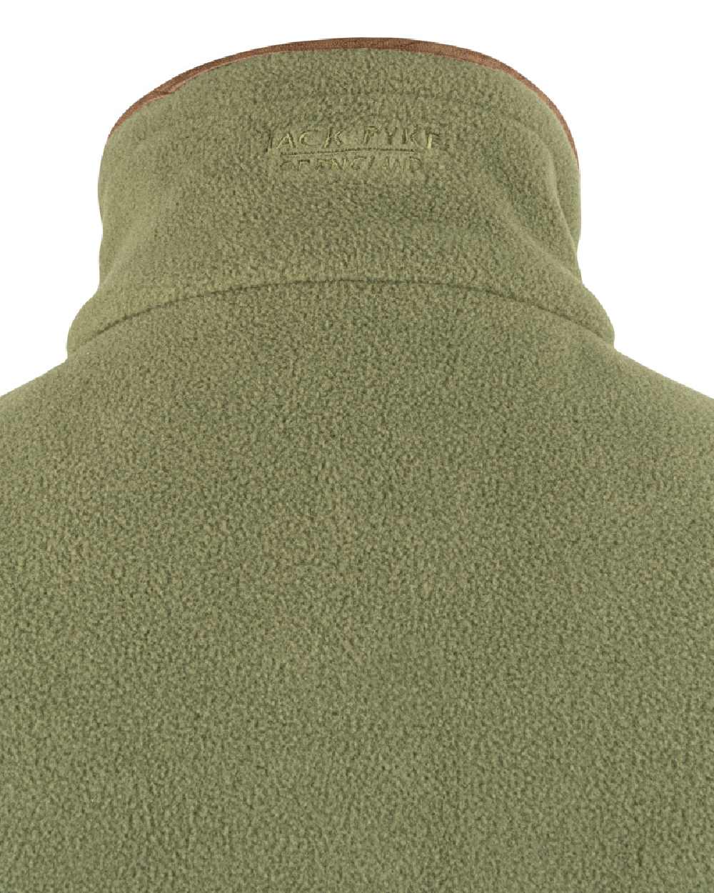 Light Olive coloured Jack Pyke Countryman Fleece Gilet on white background 