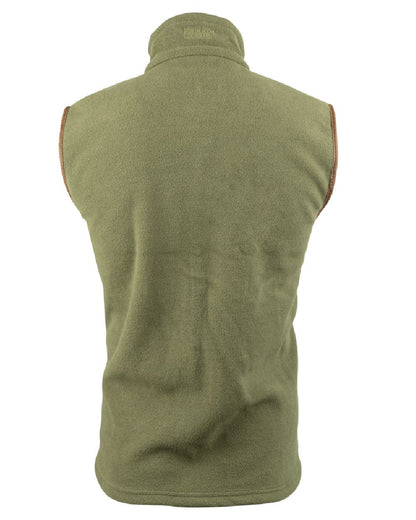 Light Olive coloured Jack Pyke Countryman Fleece Gilet on white background 