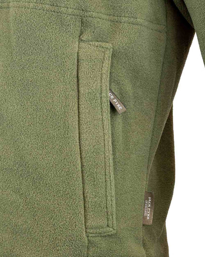 Light Olive coloured Jack Pyke Countryman Fleece Jacket on white background 