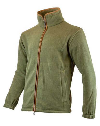 Light Olive coloured Jack Pyke Countryman Fleece Jacket on white background 