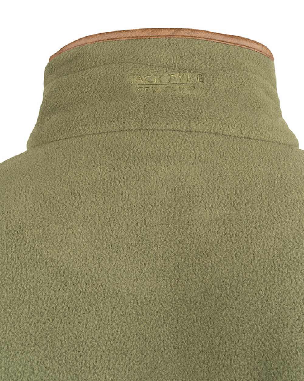 Light Olive coloured Jack Pyke Countryman Fleece Jacket on white background 