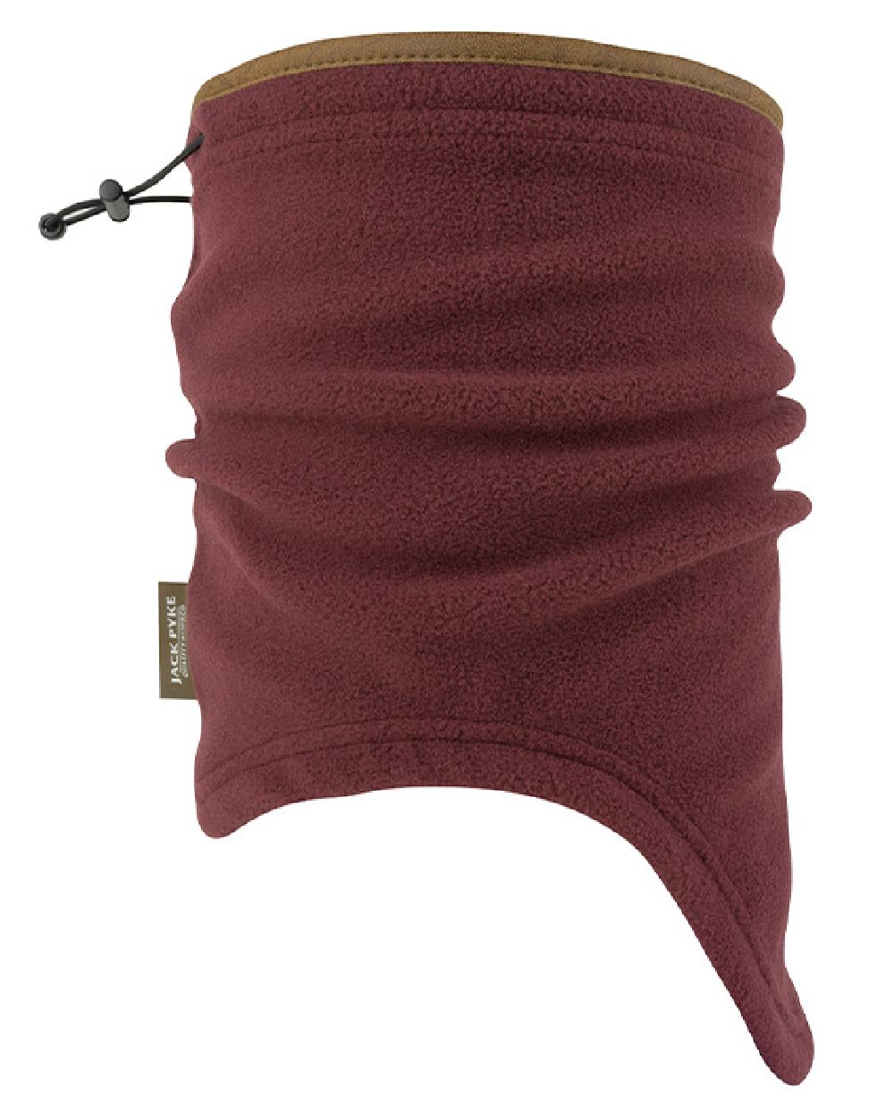 Burgundy coloured Jack Pyke Countryman Fleece Neck Gaiter on white background 