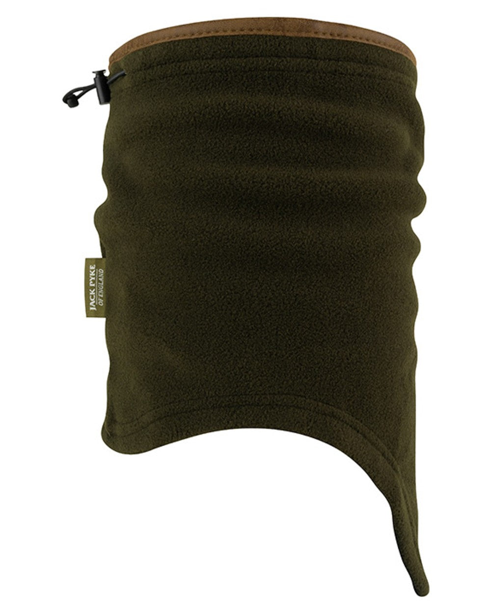 Dark Olive coloured Jack Pyke Countryman Fleece Neck Gaiter on white background 