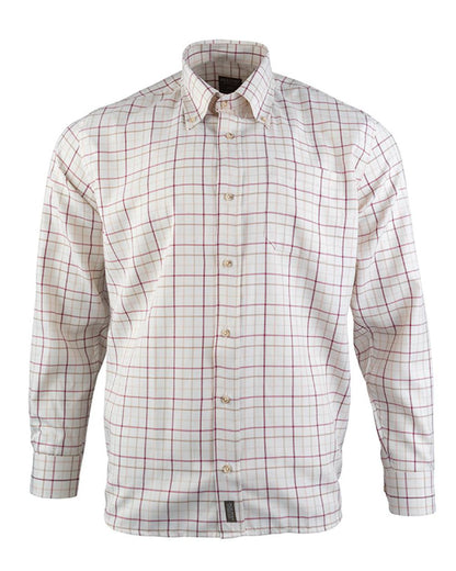 Burgundy coloured Jack Pyke Countryman Shirt on white background 