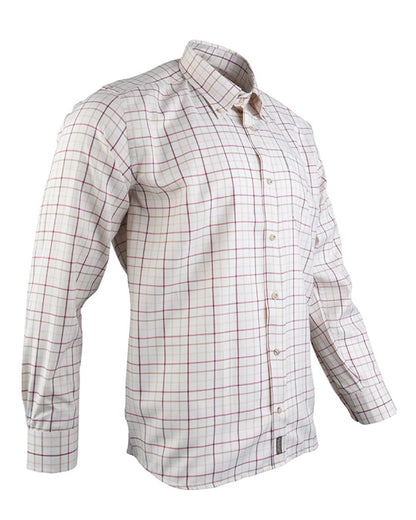 Burgundy coloured Jack Pyke Countryman Shirt on white background 