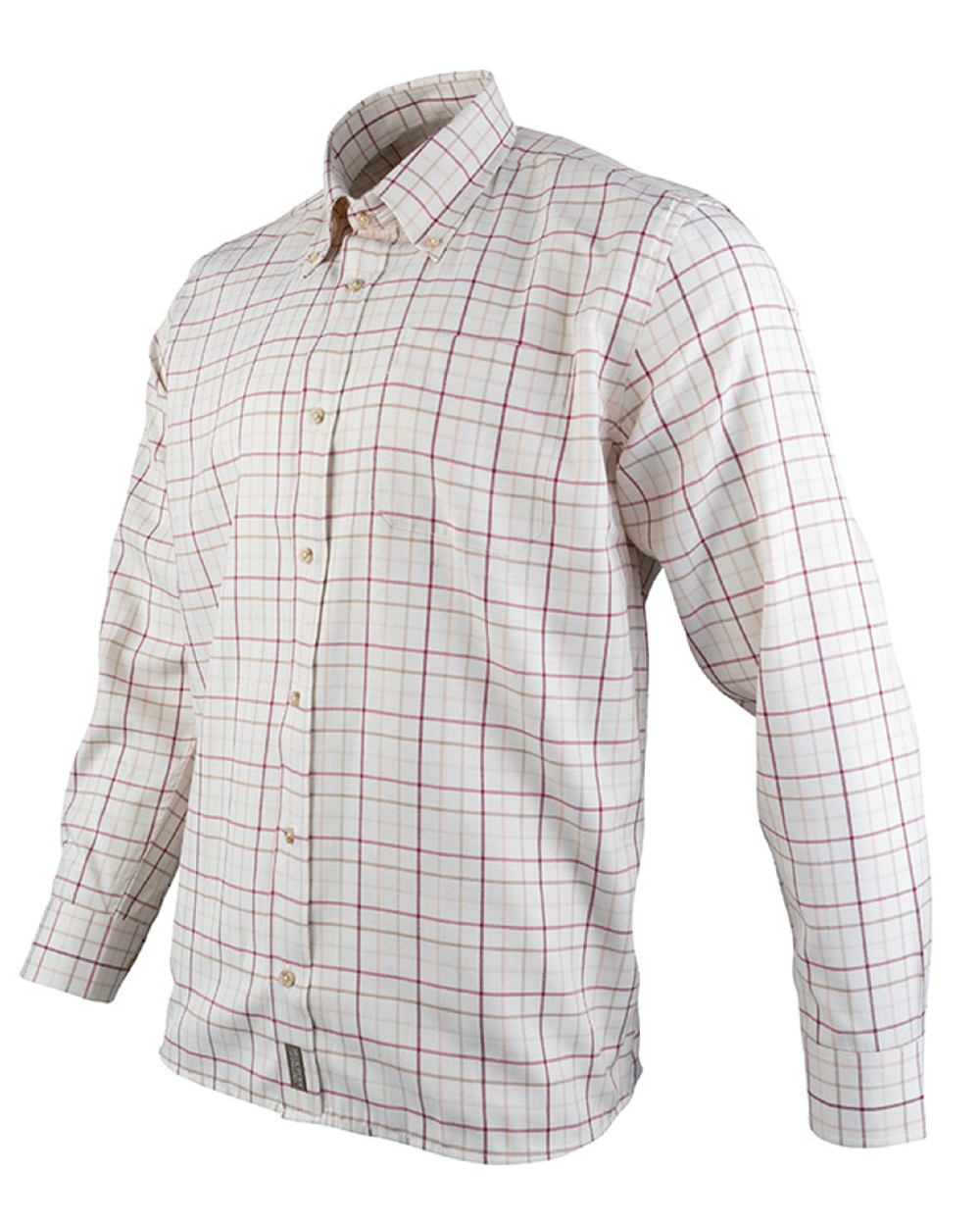 Burgundy coloured Jack Pyke Countryman Shirt on white background 