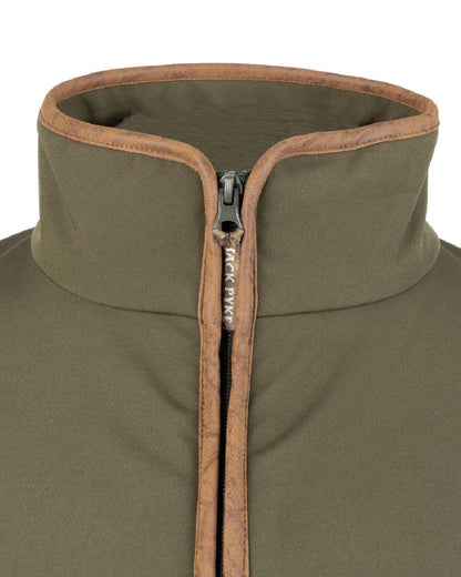 Green coloured Jack Pyke County Softshell Jacket on white background 