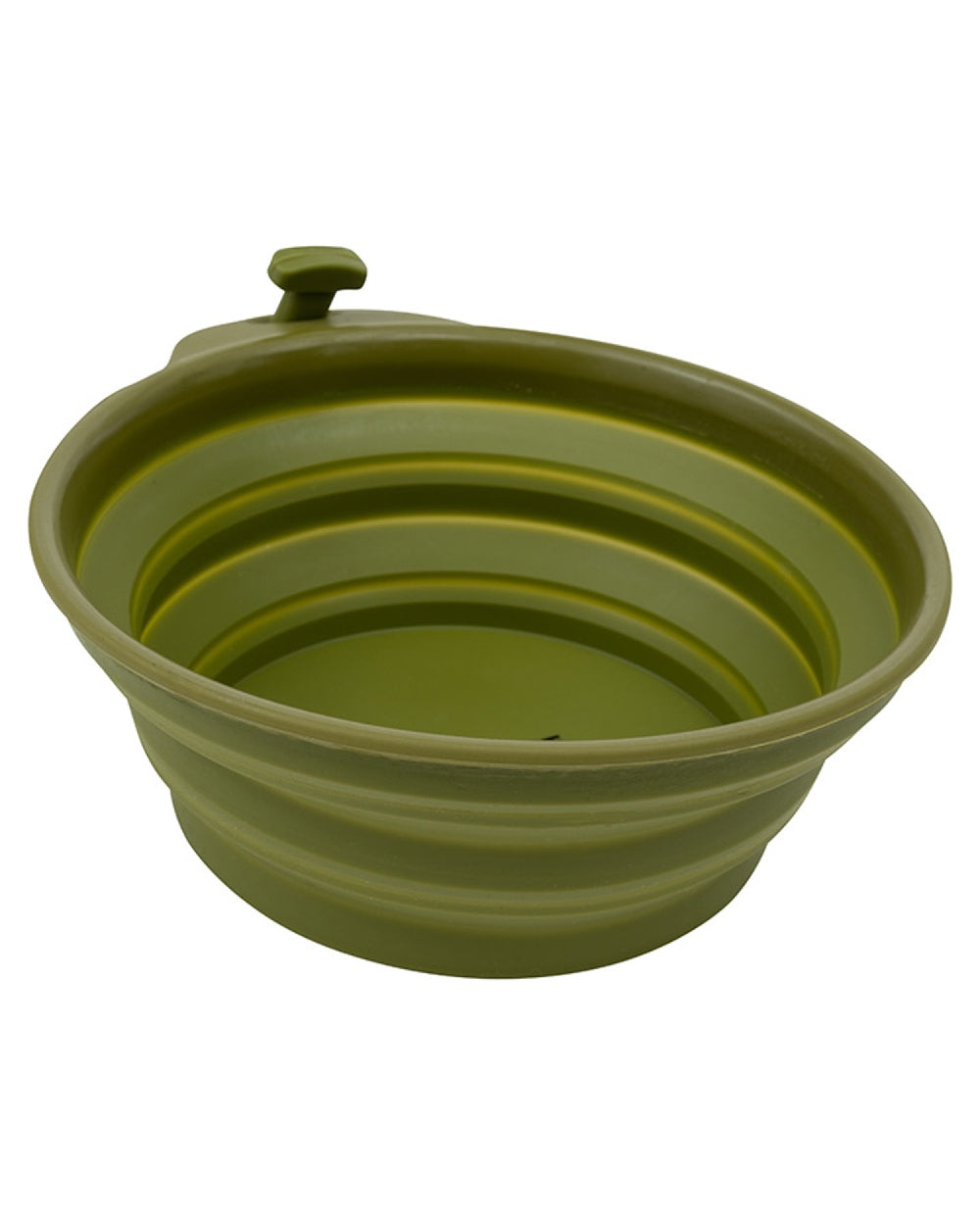 Green coloured Jack Pyke Deluxe Folding Dog Bowl on white background 