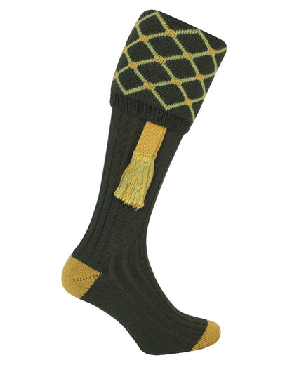 Green coloured Jack Pyke Diamond Socks on white background 