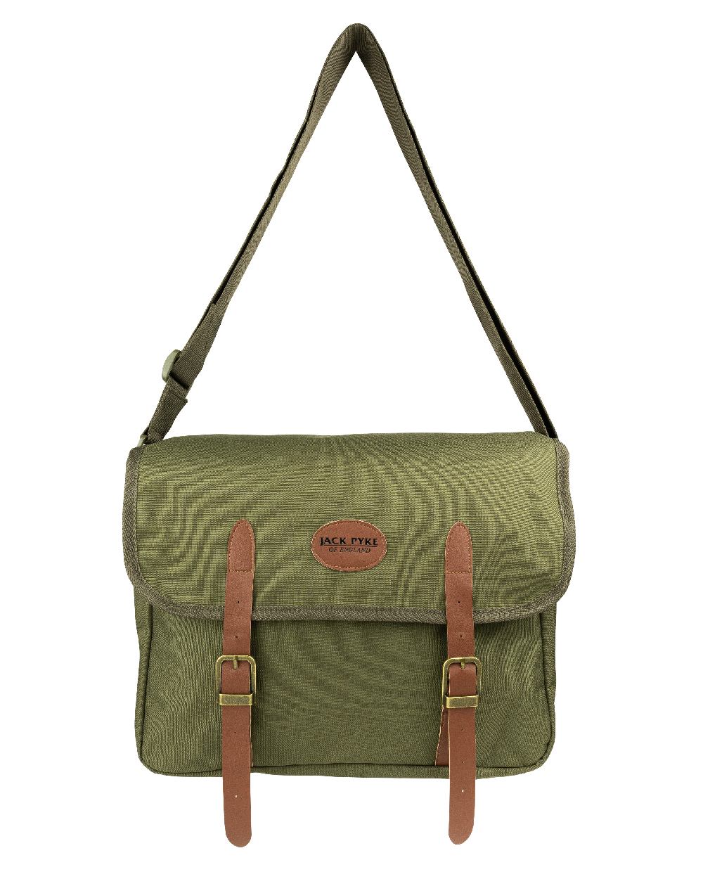 Green coloured Jack Pyke Dog Bag on white background 