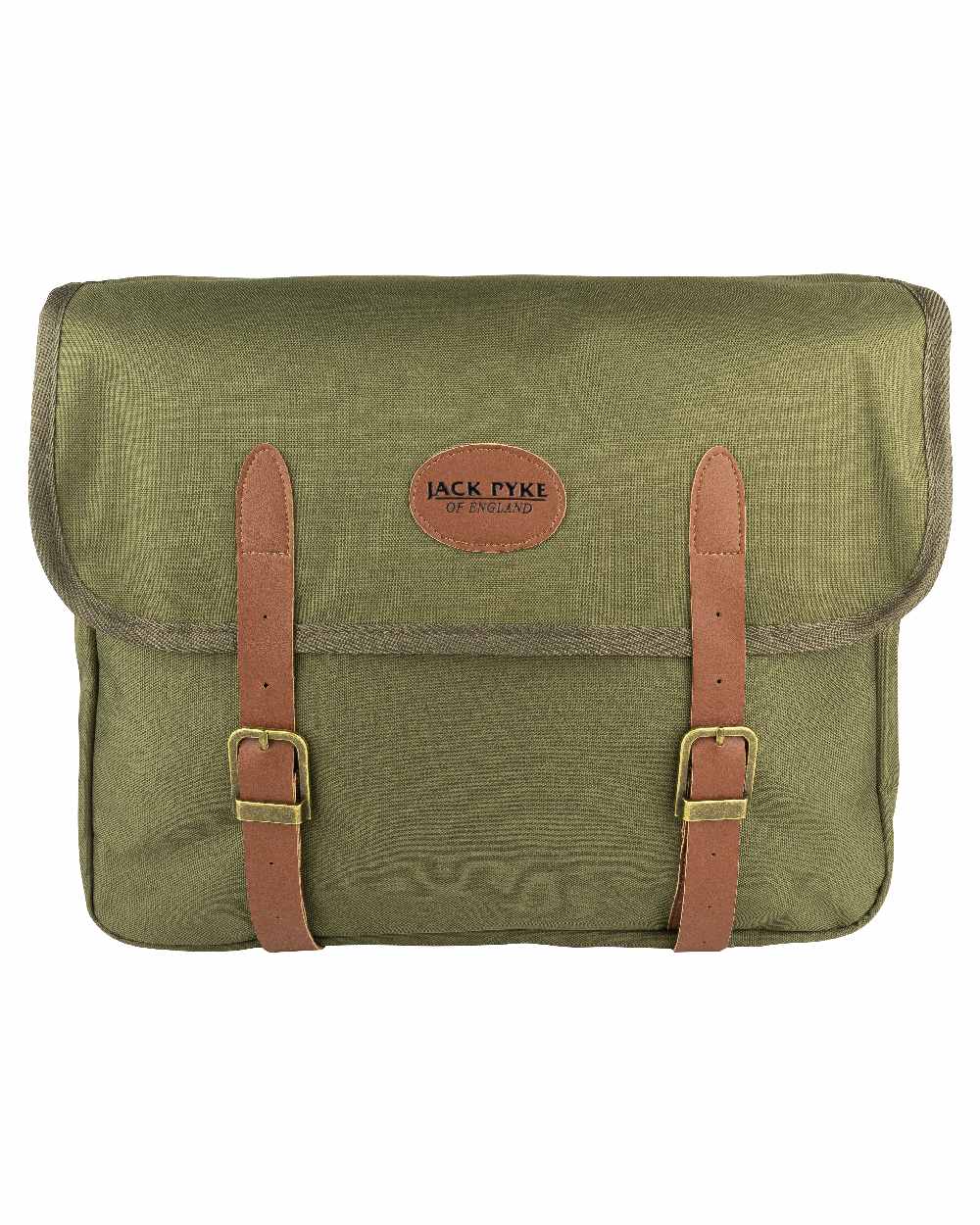 Green coloured Jack Pyke Dog Bag on white background 
