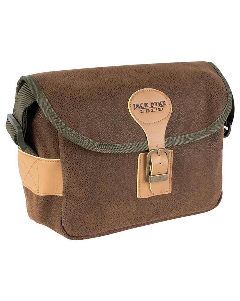 Brown coloured Jack Pyke Duotex Cartridge Bag on white background 