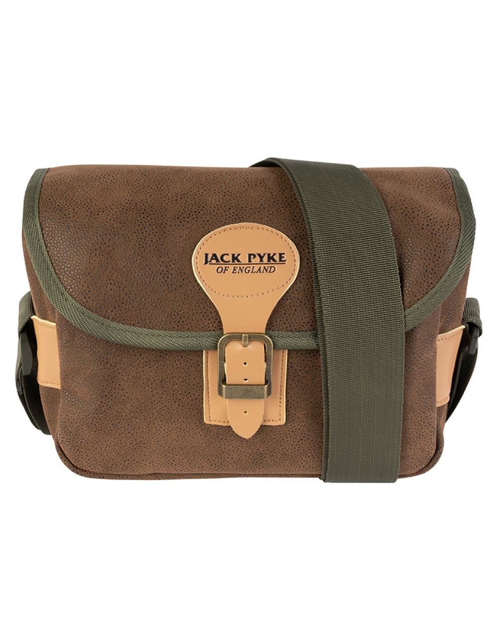 Brown coloured Jack Pyke Duotex Cartridge Bag on white background 