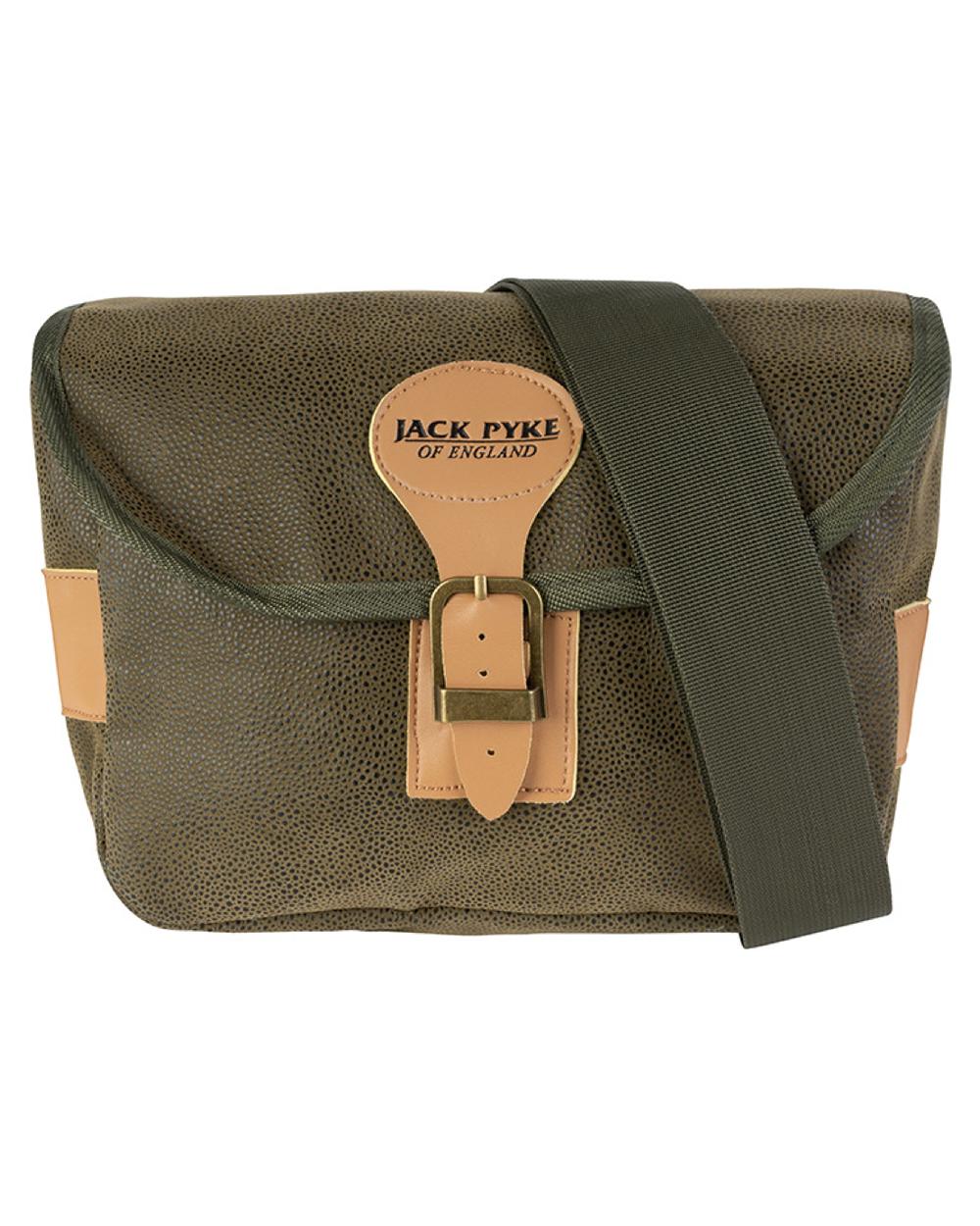 Green coloured Jack Pyke Duotex Cartridge Bag on white background 