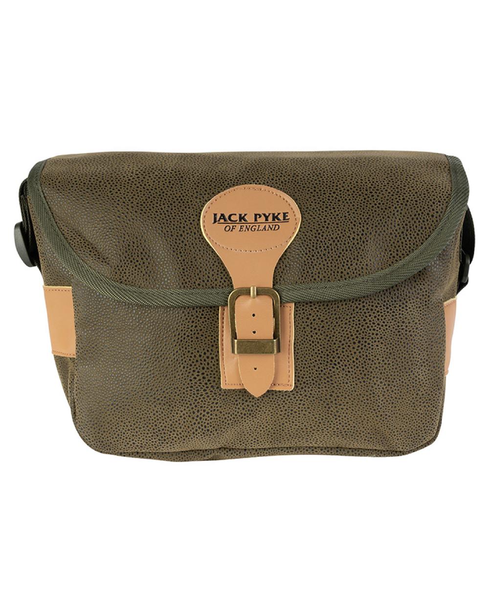 Green coloured Jack Pyke Duotex Cartridge Bag on white background 