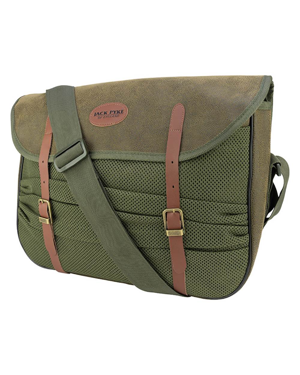 Green coloured Jack Pyke Duotex Game Bag on white background 