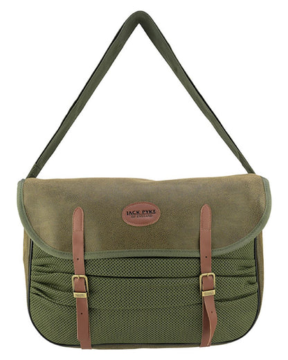 Green coloured Jack Pyke Duotex Game Bag on white background 