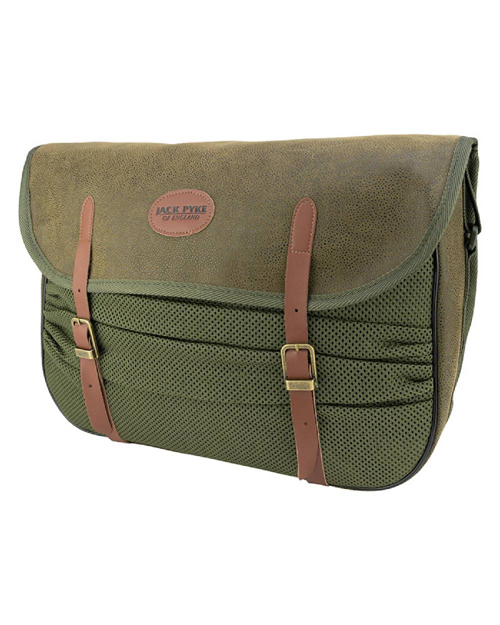 Green coloured Jack Pyke Duotex Game Bag on white background 