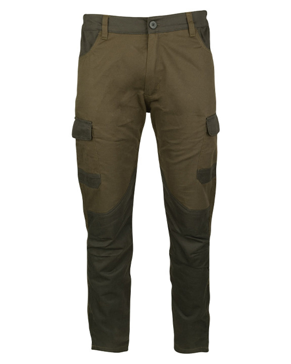 Contrast Green coloured Jack Pyke Fieldman Trousers on white background 