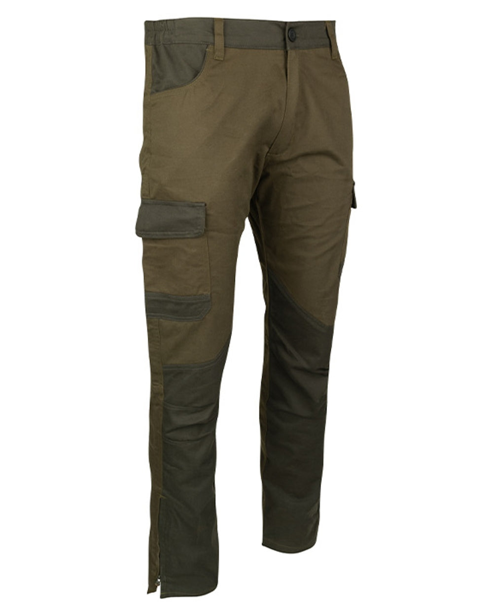 Contrast Green coloured Jack Pyke Fieldman Trousers on white background 