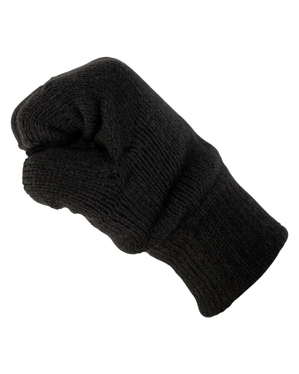 Black coloured Jack Pyke Fingerless Mitts on white background 