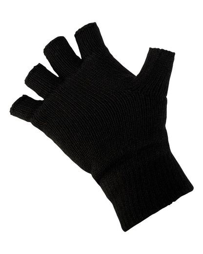 Black coloured Jack Pyke Fingerless Mitts on white background 