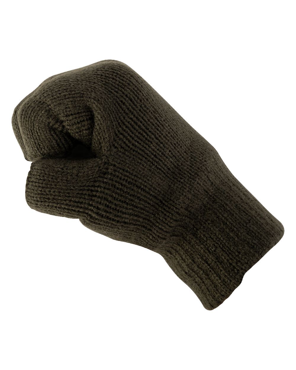 Green coloured Jack Pyke Fingerless Mitts on white background 