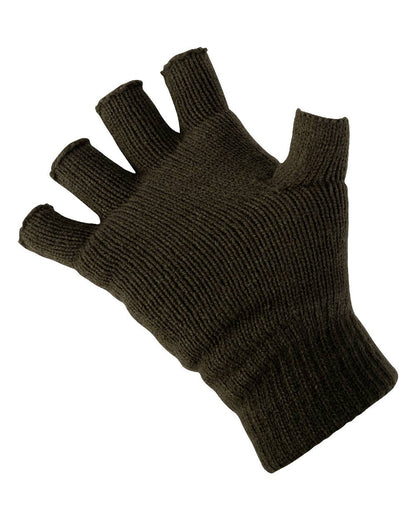 Green coloured Jack Pyke Fingerless Mitts on white background 