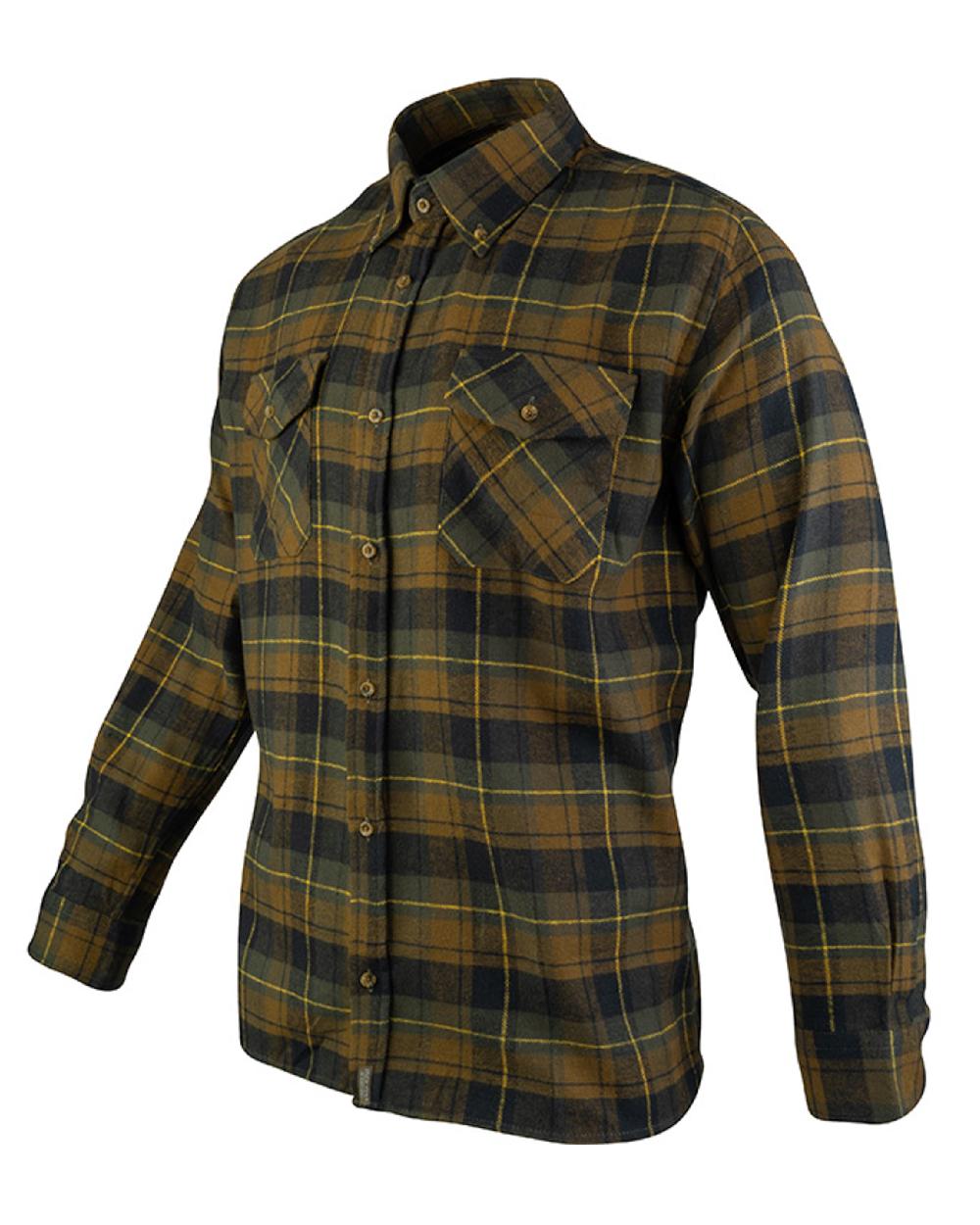 Brown coloured Jack Pyke Flannel Shirt on white background 