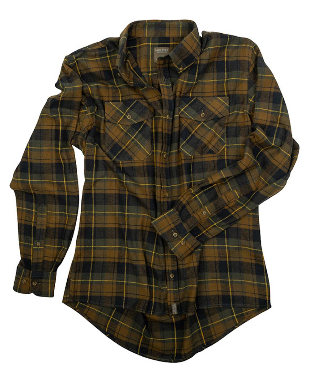 Brown coloured Jack Pyke Flannel Shirt on white background 