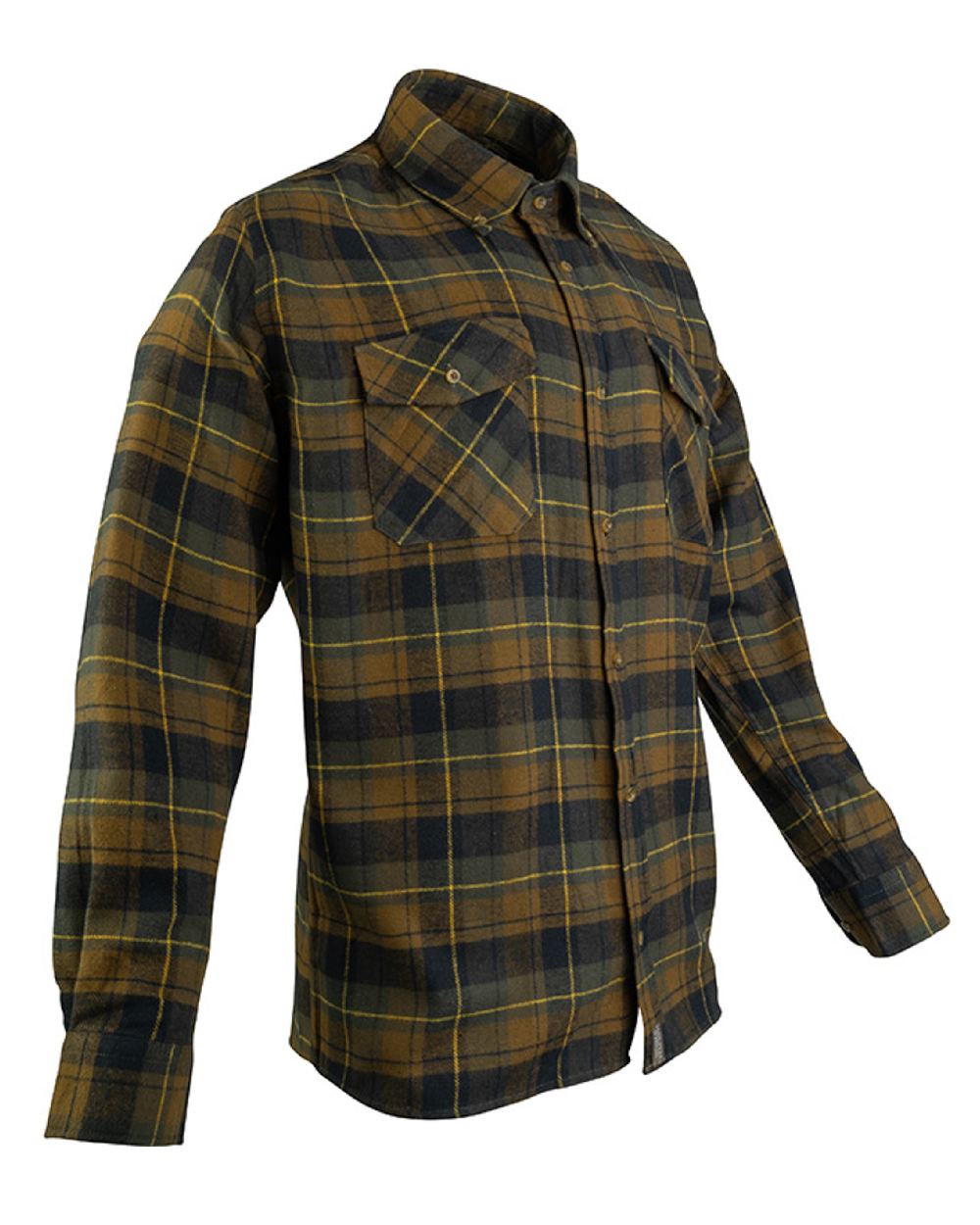 Brown coloured Jack Pyke Flannel Shirt on white background 