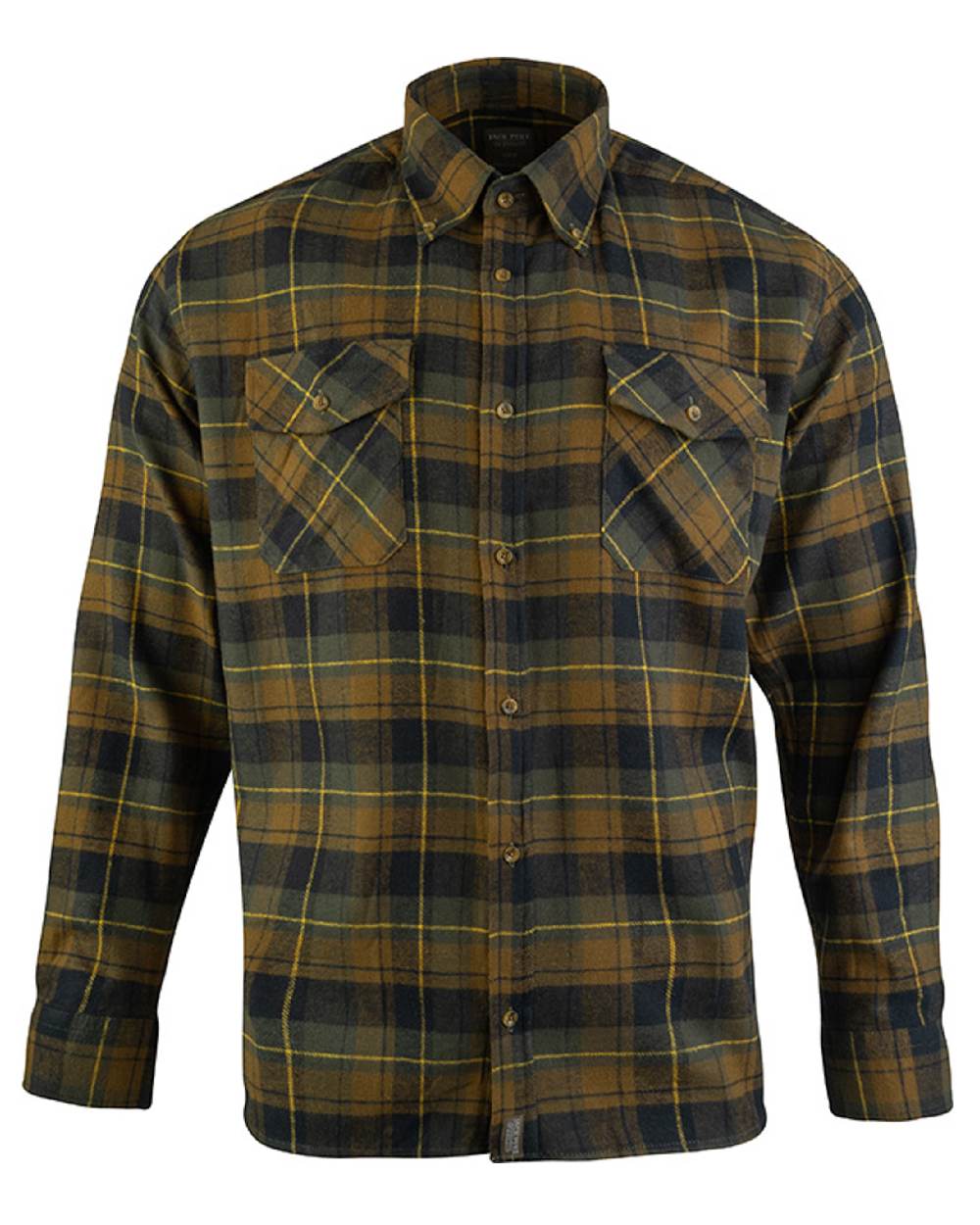 Brown coloured Jack Pyke Flannel Shirt on white background 